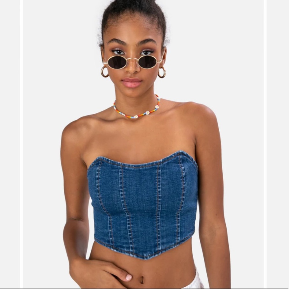 adika denim corset top